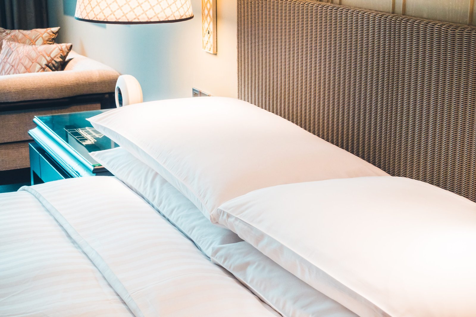 white pillow on bed